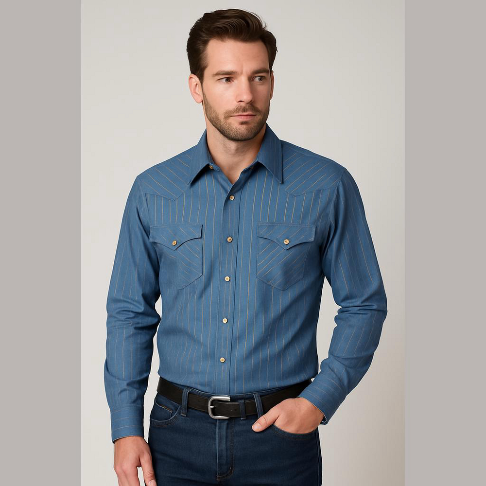 ELY Cattleman Western Shirt Men's 16 33 Striped